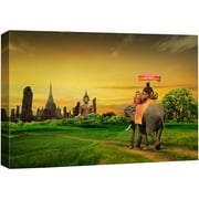 wall26 - Canvas Prints Wall Art - Sunset Thai Countryside Thailand | Modern Wall Decor/Home Decoration Stretched Gallery Canvas Wrap Giclee Print. Ready to Hang - 16" x 24"