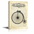 thumbnail image 1 of wall26 - Canvas Wall Art - A Retro Style Bicycle on Vintage Letter Script Background - Gallery Wrap Modern Home Art | Ready to Hang - 12x18 inches, 1 of 3