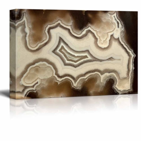 wall26 - Canvas Wall Art - Abstract Agate Slice Pattern - Giclee Print Gallery Wrap Modern Home Art Ready to Hang - 12" x 18"
