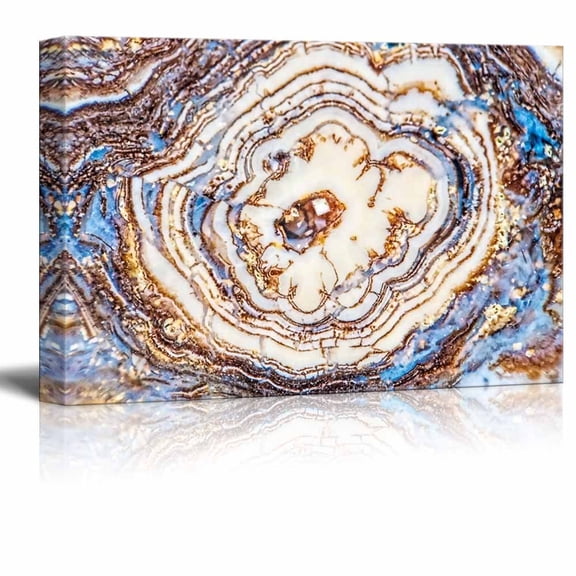 wall26 - Canvas Wall Art - Abstract Agate Slice Pattern - Giclee Print Gallery Wrap Modern Home Art Ready to Hang - 32" x 48"