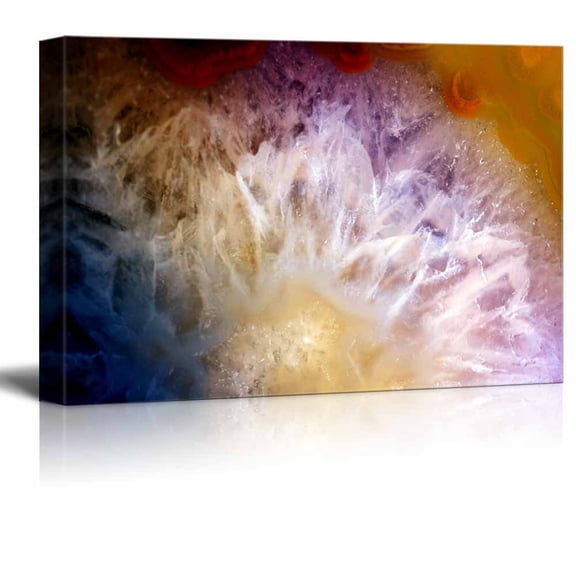 wall26 - Canvas Wall Art - Abstract Agate Slice Pattern - Giclee Print Gallery Wrap Modern Home Art Ready to Hang - 32" x 48"