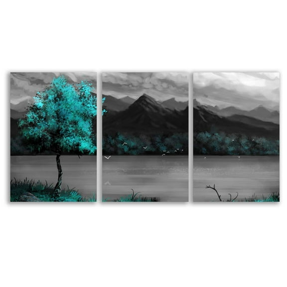 wall26 Canvas Wall Art Abstract Cloud Tree Pictures Home Wall Decorations for Bedroom Living Room Oil Paintings Canvas Prints Framed - 16"x24" x 3 Panels