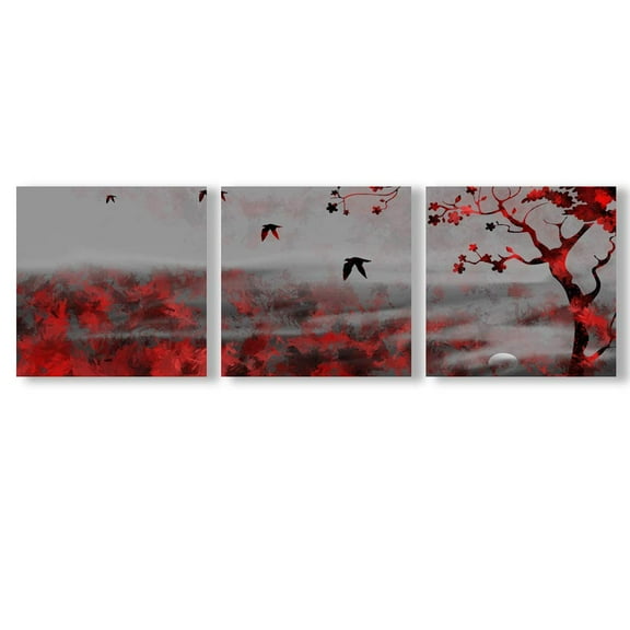 wall26 Canvas Wall Art Abstract Cloud Tree Pictures Home Wall Decorations for Bedroom Living Room Oil Paintings Canvas Prints Framed - 24" 24" x3 Panels