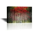 thumbnail image 1 of wall26 - Canvas Wall Art - Abstract Colorful Birch Tree Forest with Red and Yellow Brushwork - Gallery Wrap Modern Home Art | Ready to Hang - 16x24 inches, 1 of 3
