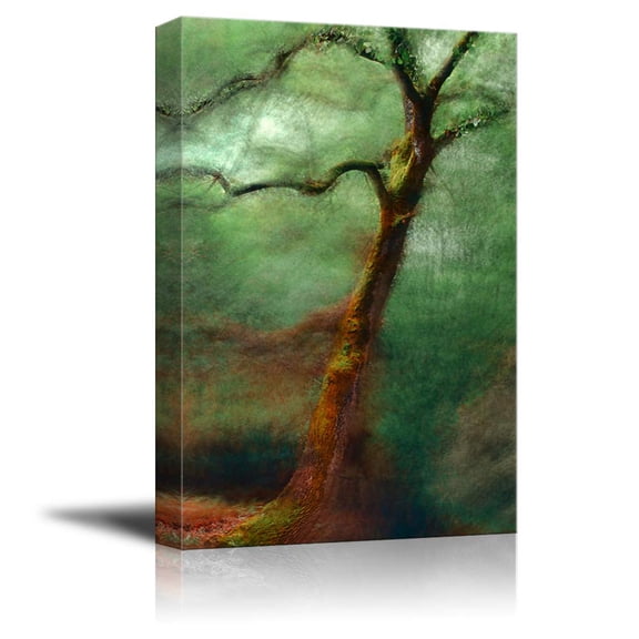 wall26 - Canvas Wall Art - Abstract Green Forest - Modern Home Art Stretched and Framed Ready to Hang - 32x48 inches