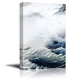thumbnail image 1 of wall26 - Canvas Wall Art - Abstract Oil Painting Style Seascape with Big Waves - Giclee Print Gallery Wrap Modern Home Art Ready to Hang - 12x18 inches, 1 of 4