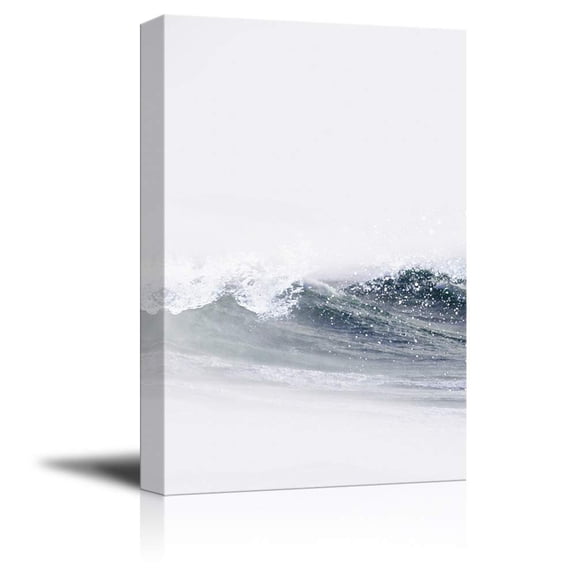 wall26 - Canvas Wall Art - Abstract Seascape with Big Waves - Giclee Print Gallery Wrap Modern Home Art Ready to Hang - 16x24 inches