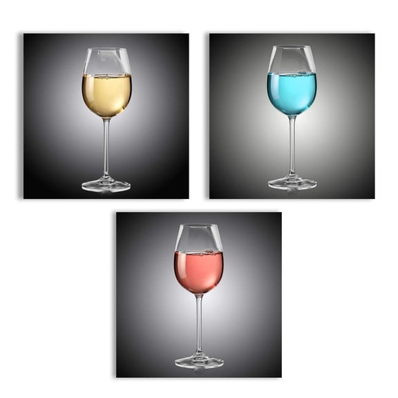 wall26 Canvas Wall Art Abstract Vintage Wine Cup Pictures Home Wall Decorations for Kitchen Streched and Framed - 12"x12"x3 Panels