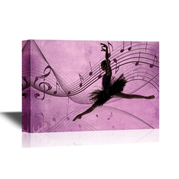 wall26 - Canvas Wall Art - Ballet Dancer Dancing in The Air - Gallery Wrap Modern Home Art | Ready to Hang - 12x18 inches