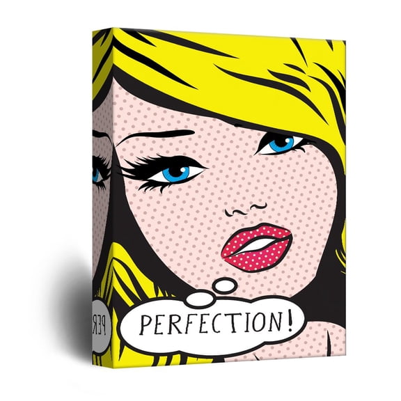 wall26 - Canvas Wall Art - Beautiful Perfection Woman Comic Pop Art Illustration - Giclee Print Gallery Wrap Modern Home Art Ready to Hang - 12x18 inches