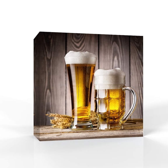 wall26 Canvas Wall Art Beer Pictures Home Wall Decorations for Bedroom Living Room Paintings Canvas Prints Framed - 16x16 inches