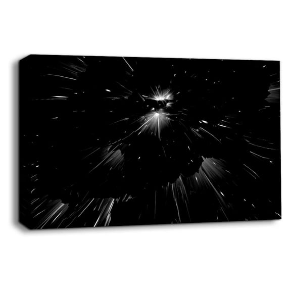 wall26 Canvas Wall Art Black and White Energy Wave Pictures Home Wall Decorations for Bedroom Living Room Paintings Canvas Prints Framed - 24x36 inches