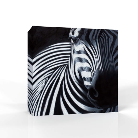 wall26 Canvas Wall Art Black and White Zebra Pictures Home Wall Decorations for Bedroom Living Room Paintings Canvas Prints Framed - 24x24 inches