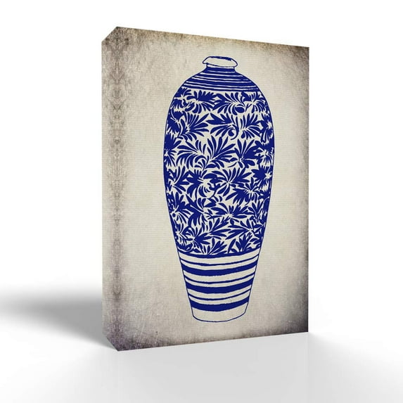 wall26 Canvas Wall Art Blue and White Porcelain Pictures Home Wall Decorations for Bedroom Living Room Paintings Canvas Prints Framed - 12x18 inches