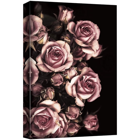 wall26 Canvas Wall Art A Bouquet of Dark Pink Iceberg Roses Floral Flower Photography Modern Art Romantics Closeup Expressive for Living Room, Bedroom, Office