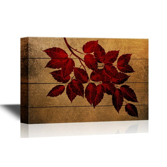 wall26 - Canvas Wall Art - Branch with Fresh Leaves - Gallery Wrap Modern Home Art | Ready to Hang - 12x18 inches