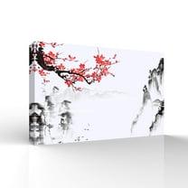 wall26 Canvas Wall Art Chinese Ink Landscape Painting Pictures Home Wall Decorations for Bedroom Living Room Paintings Canvas Prints Framed - 12x18 inches