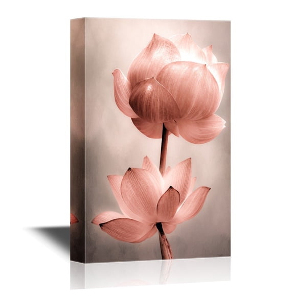 wall26 Canvas Wall Art - Closeup of Lotus Flower - Gallery Wrap Modern Home Art | Ready to Hang - 16x24 inches