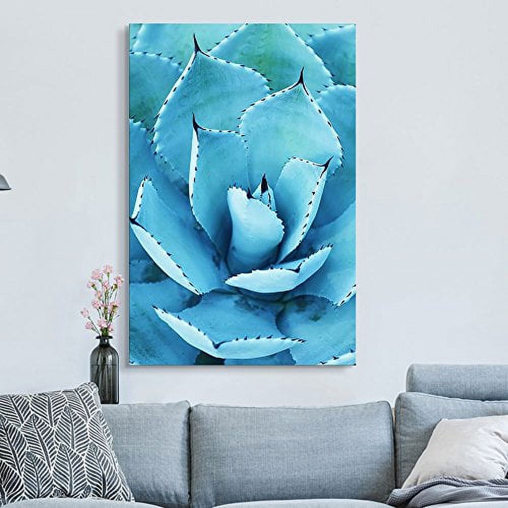 wall26 Canvas Wall Art - Closeup of a Blue Succulent Plant with Spikes ...