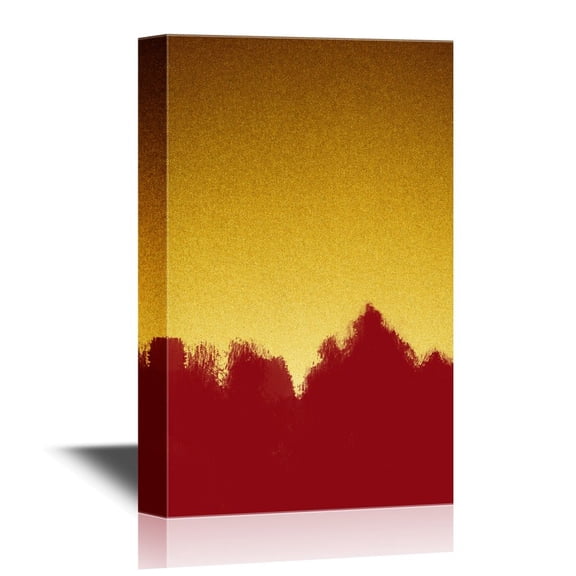 wall26 - Canvas Wall Art - Color Composition Artwork with Gold and Red - Gallery Wrap Modern Home Art | Ready to Hang - 32x48 inches
