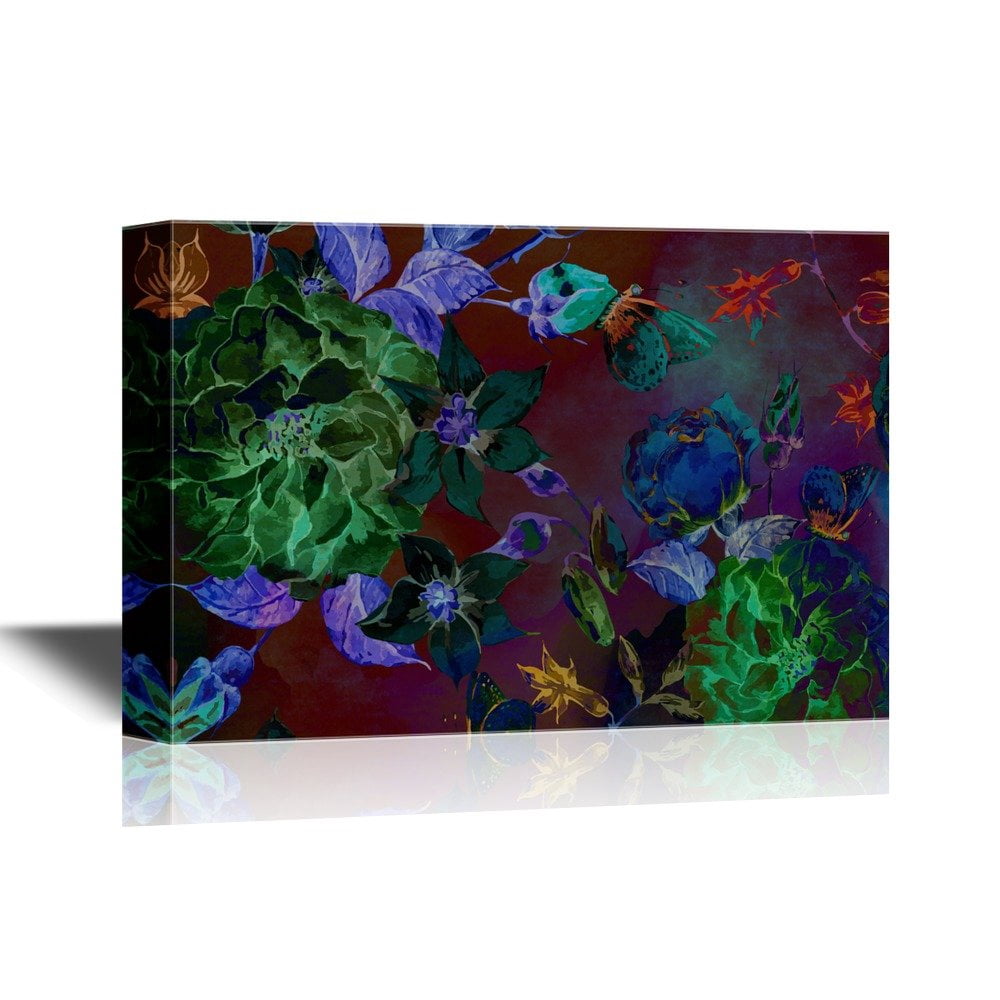 wall26 - Canvas Wall Art - Colorful Floral Pattern - Gallery Wrap ...