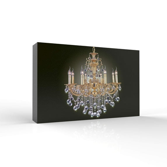 wall26 - Canvas Wall Art - Crystal Chandelier Shining for Bedroom - Modern Home Art Stretched and Framed Ready to Hang - 12x18 inches