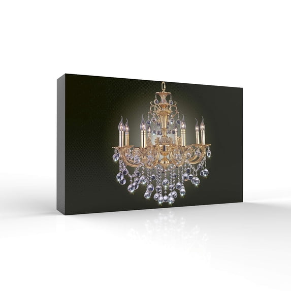 wall26 - Canvas Wall Art - Crystal Chandelier Shining for Bedroom - Modern Home Art Stretched and Framed Ready to Hang - 16x24 inches