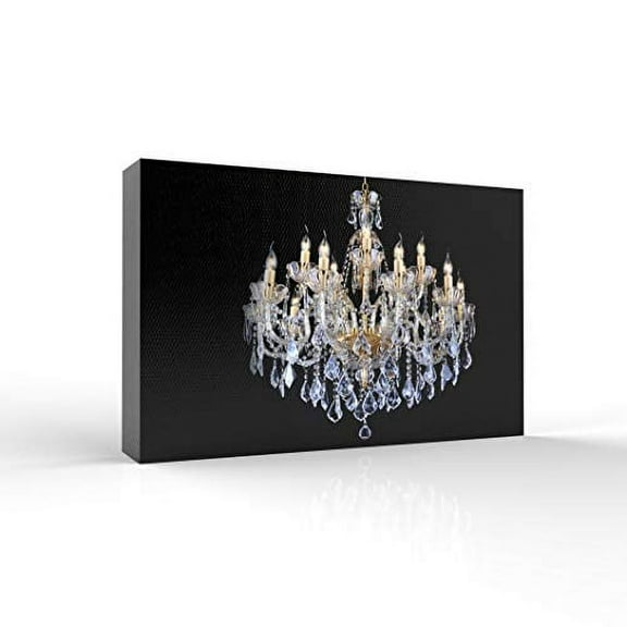 wall26 - Canvas Wall Art - Crystal Chandelier Shining for Living Room - Modern Home Art Stretched and Framed Ready to Hang - 32x48 inches