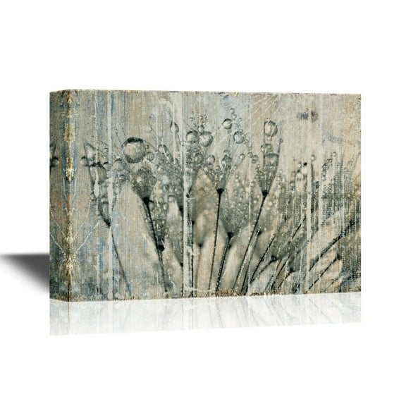 wall26 - Canvas Wall Art - Dandelion in Raining Day - Gallery Wrap Modern Home Art | Ready to Hang - 32x48 inches