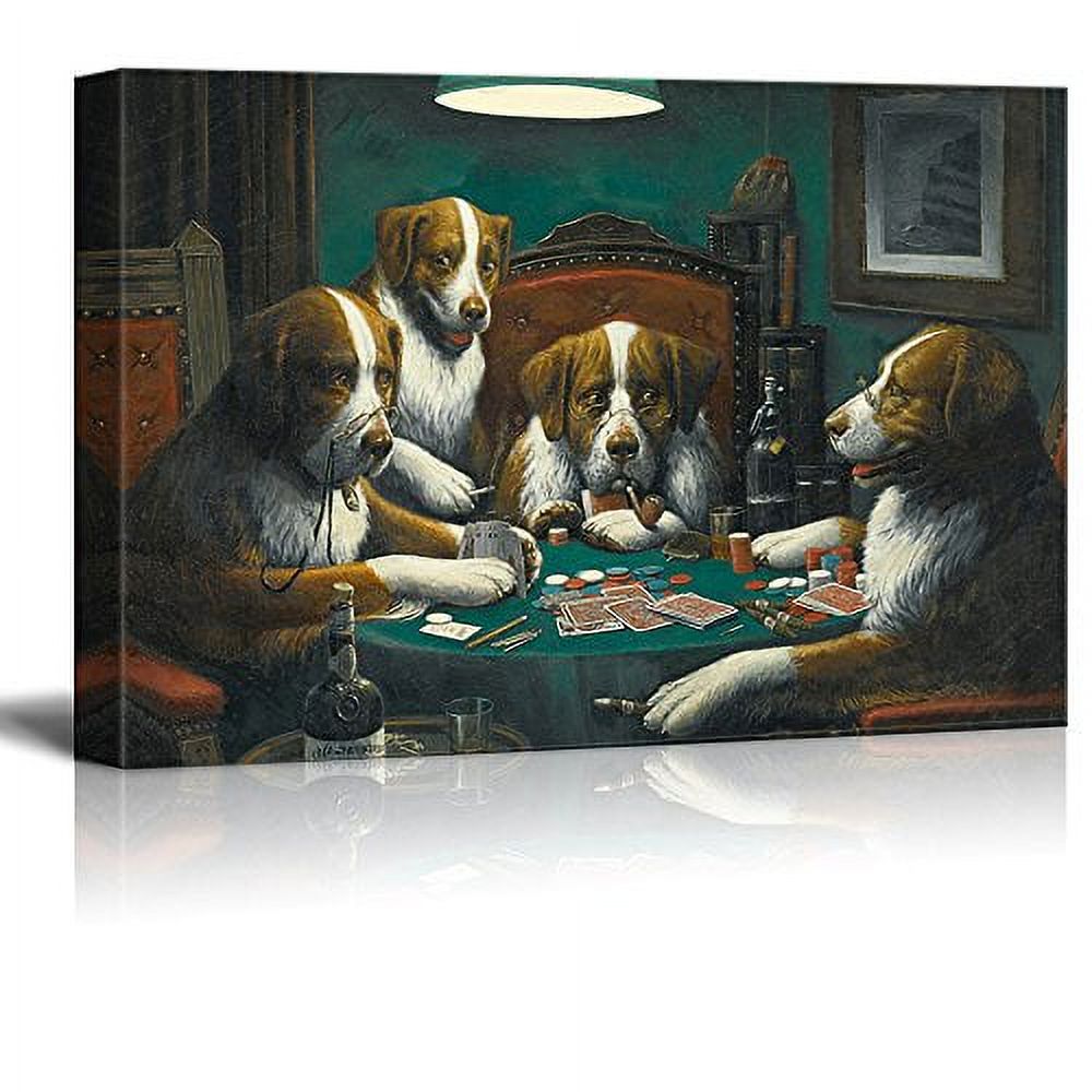wall26 Canvas Wall Art Dogs Playing Poker Series Poker Game
