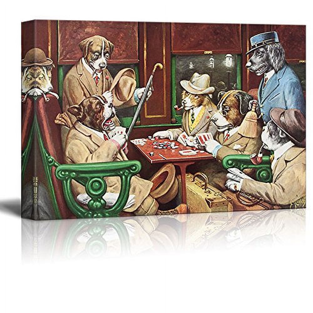 wall26 Canvas Wall Art Dogs Playing Poker Series His Station and