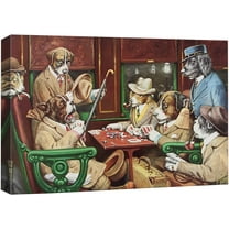 wall26 Canvas Wall Art - Dogs Playing Poker Series - His Station and Four Aces by by C.M Coolidge - Giclee Print Gallery Wrap Modern Home Art Ready to Hang - 24x36 inches