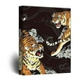 thumbnail image 1 of wall26 - Canvas Wall Art - Drawing of Two Angry Tigers on Black Background - Giclee Print Gallery Wrap Modern Home Art Ready to Hang - 24x36 inches, 1 of 4