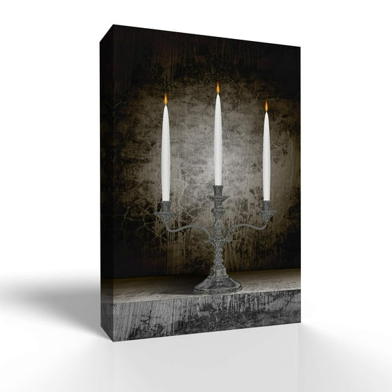 wall26 - Canvas Wall Art - Elegant European Candle - Modern Home Art Stretched and Framed Ready to Hang - 24x36 inches