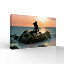 wall26 Canvas Wall Art Elegant Mermaid Pictures Home Wall Decorations for Bedroom Living Room Paintings Canvas Prints Framed - 12x18 inches