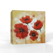 wall26 Canvas Wall Art Elegant Red Flowers Pictures Home Wall Decorations for Bedroom Living Room Paintings Canvas Prints Framed - 24x24 inches
