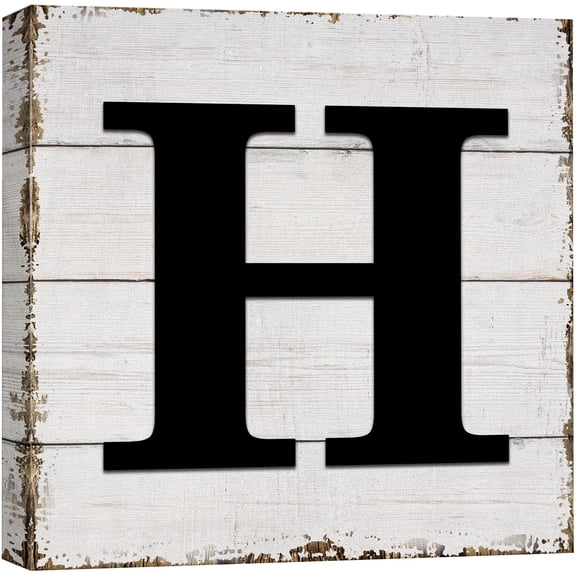 wall26 Canvas Wall Art English Letter Wood Background Home Wall Decorations for Bedroom Living Room Paintings Canvas Prints Framed - 12x12 inches