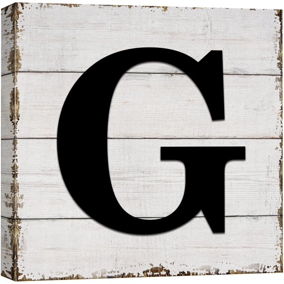 wall26 Canvas Wall Art English Letter Wood Background Home Wall Decorations for Bedroom Living Room Paintings Canvas Prints Framed - 12x12 inches