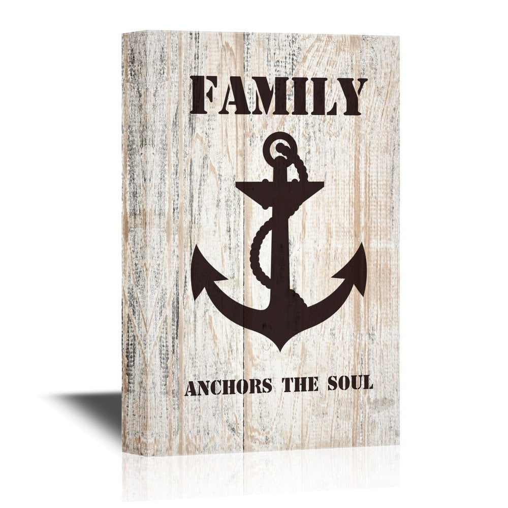 wall26 - Canvas Wall Art - Family Anchors The Soul Quotes on Wood Style  Background - Gallery Wrap Modern Home Art | Ready to Hang - 24x36 inches -  Walmart.com, image size:1000x1000
