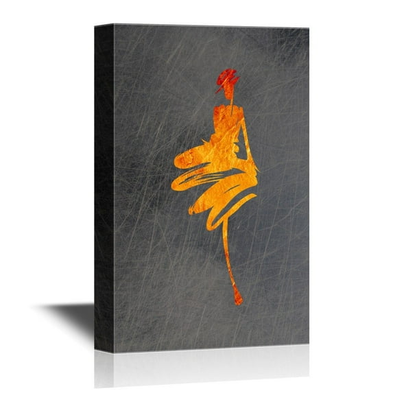 wall26 - Canvas Wall Art - Fashion Woman Silhouette Hand Drawn Sketch - Gallery Wrap Modern Home Art | Ready to Hang - 16x24 inches