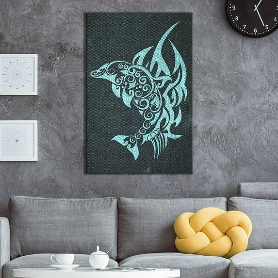 wall26 - Canvas Wall Art - Fish Pattern on Vintage Background - Giclee Print Gallery Wrap Modern Home Art Ready to Hang - 12x18 inches