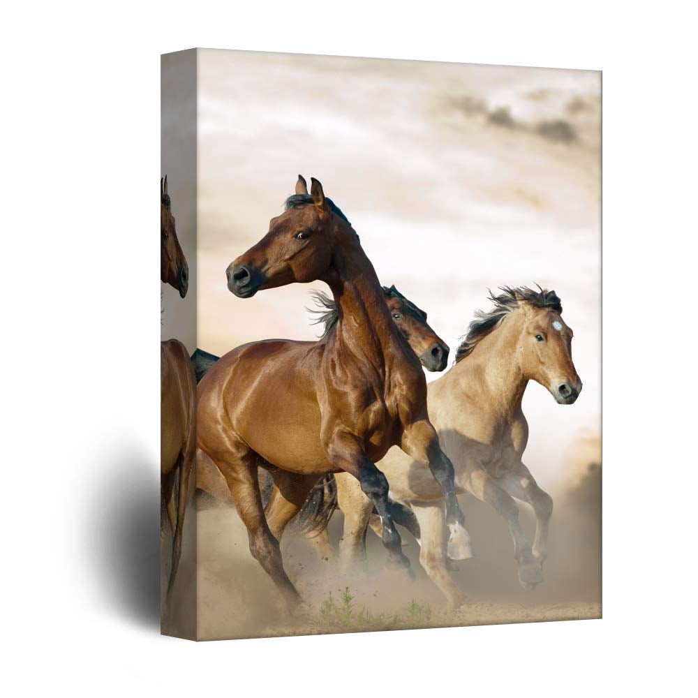 wall26 - Canvas Wall Art - Galloping Horses - Giclee Print Gallery Wrap ...