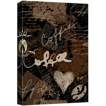 wall26 Canvas Wall Art - Grunge Style Coffee Concept Art - Giclee Print Gallery Wrap Modern Home Art Ready to Hang - 12x18 inches