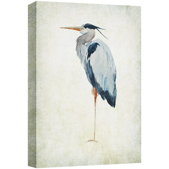 wall26 - Canvas Wall Art - Heron Bird - Wild Animal- Gallery Wrap Modern Home Art | Ready to Hang - 12x18 inches