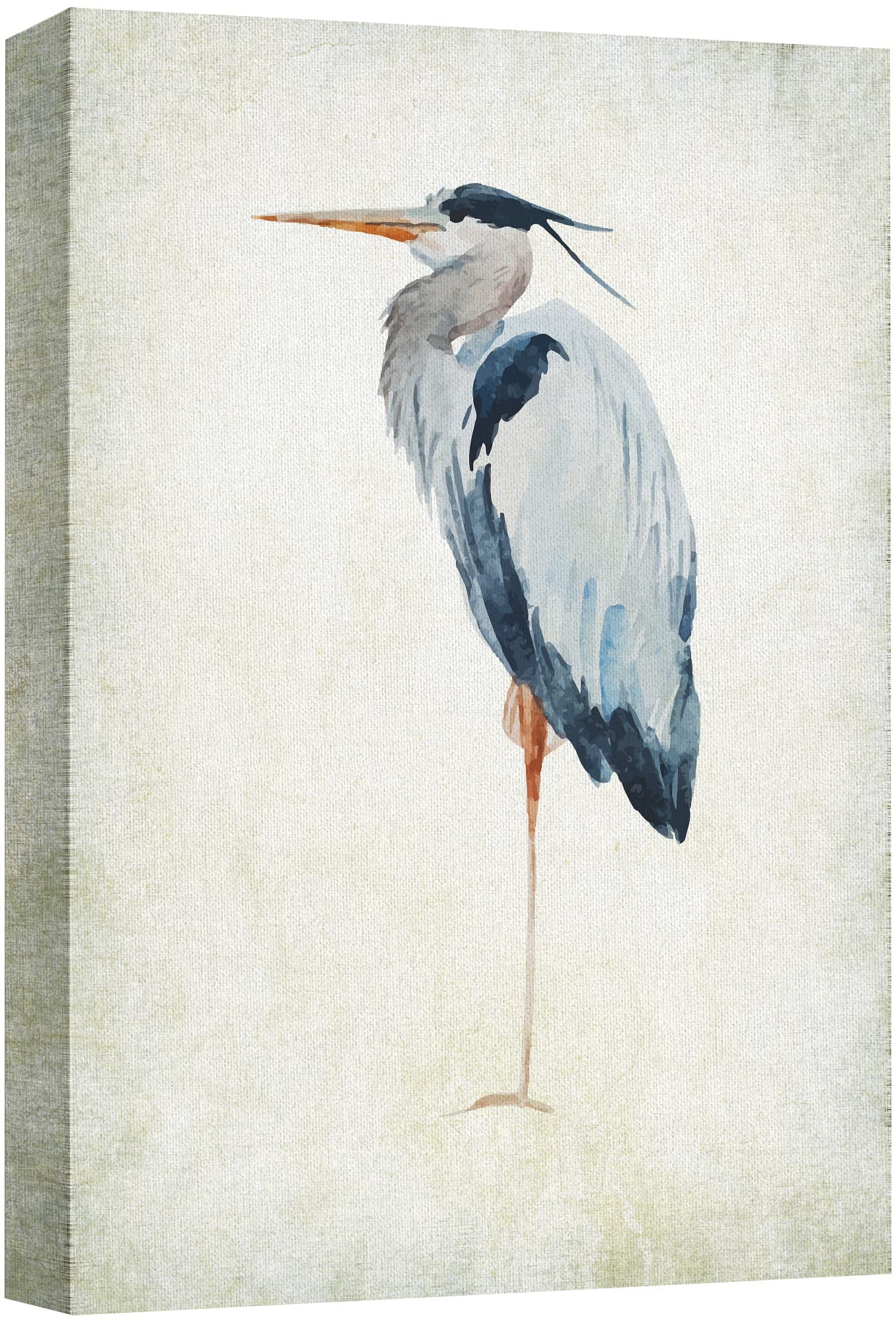Heron Bird Watercolor Canvas Wall Art, 16x24 Inches