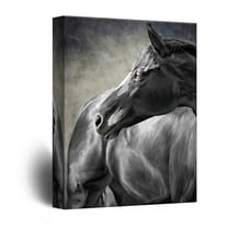 wall26 - Canvas Wall Art - Horse Portrait - Giclee Print Gallery Wrap Modern Home Art Ready to Hang - 16x24 inches