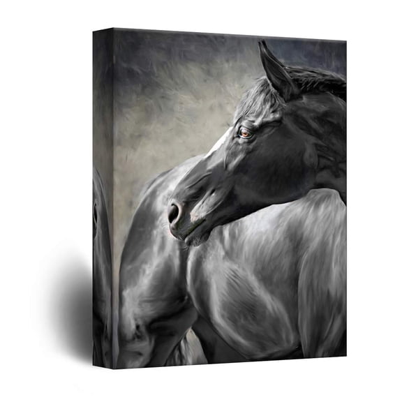 wall26 - Canvas Wall Art - Horse Portrait - Giclee Print Gallery Wrap Modern Home Art Ready to Hang - 24x36 inches