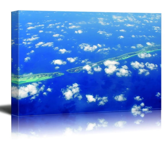wall26 - Canvas Wall Art - Islands in Line in The Ocean with Sky View - Giclee Print Gallery Wrap Modern Home Art Ready to Hang - 24x36 inches
