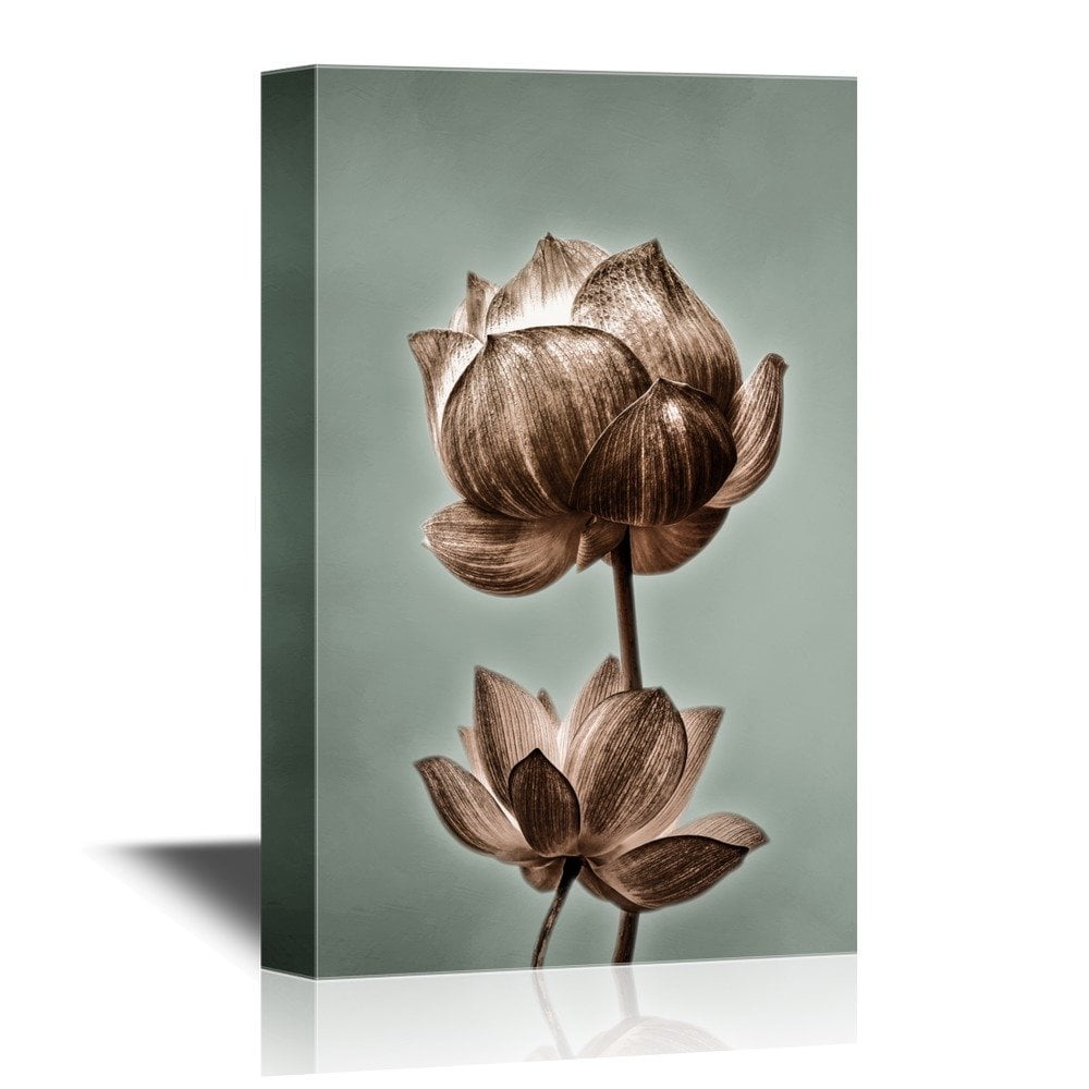 wall26 Canvas Wall Art - Lotus Flowers - Gallery Wrap Modern Home Art ...
