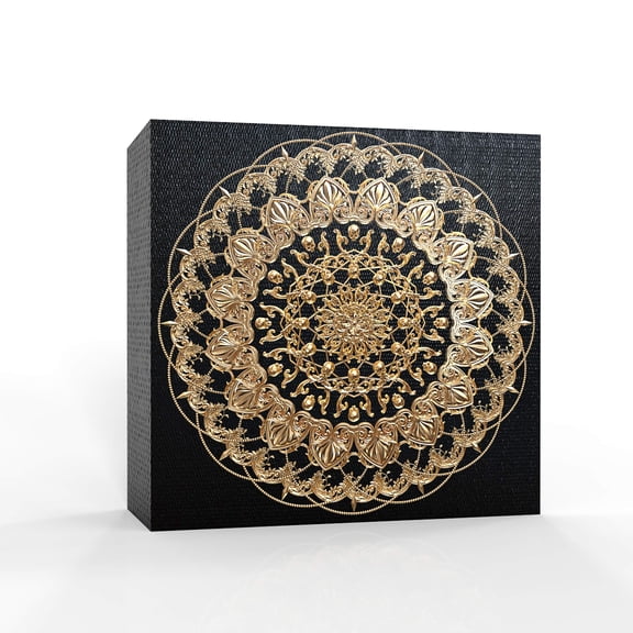 wall26 - Canvas Wall Art - Luxury Baroque Art for Bedroom - Modern Home Art Stretched and Framed Ready to Hang - 12x12 inches